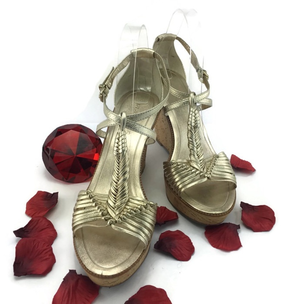 Banana Republic Gold Wedge Sandals